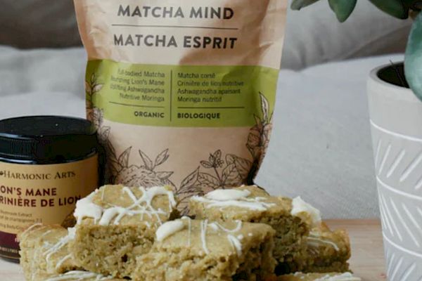Healthy Tea Time: Matcha Mind Blondies with Lion's Mane